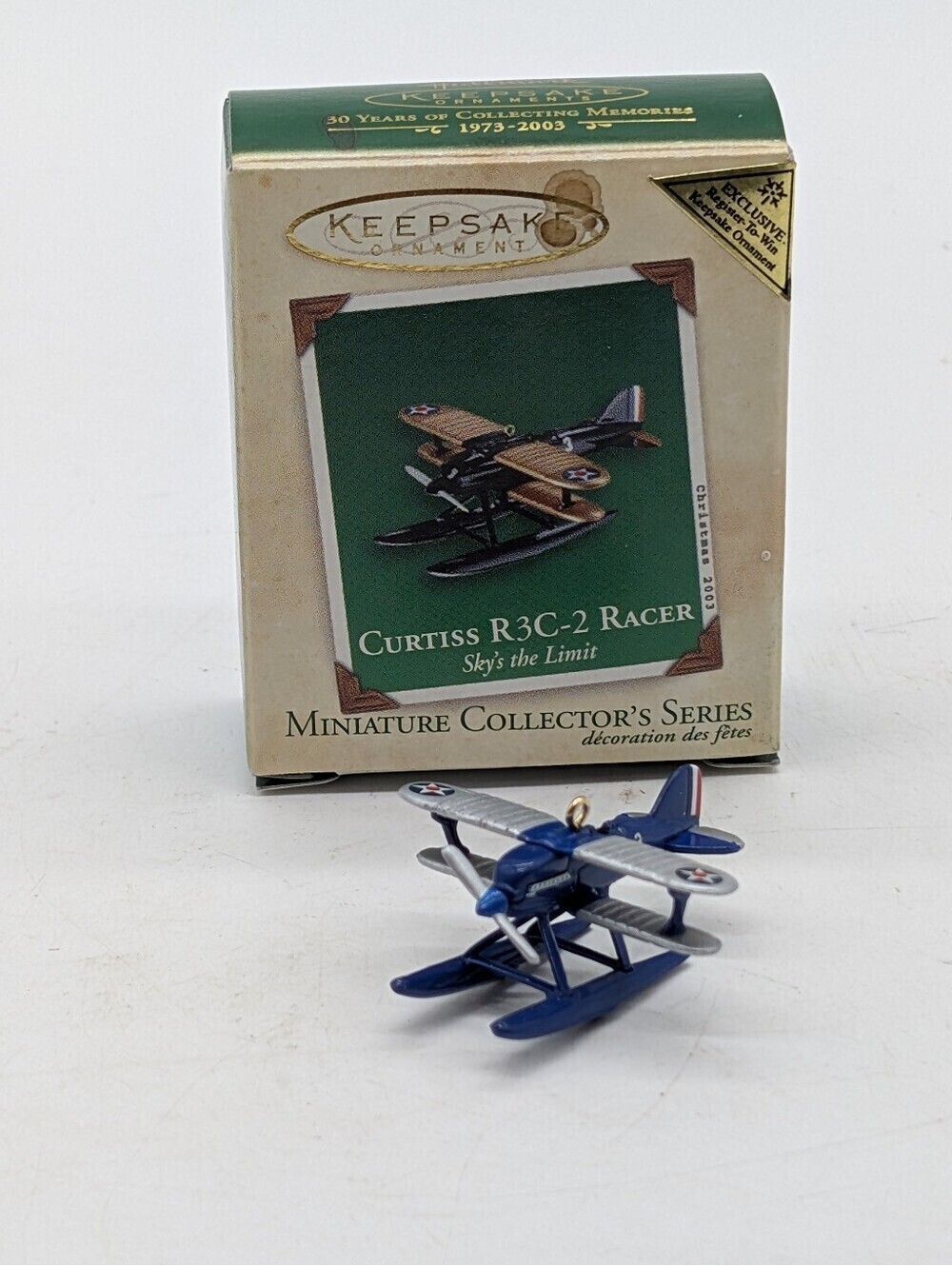 2003 Hallmark Keepsake Miniature Ornament Curtiss R3C-2 Racer Seaplane